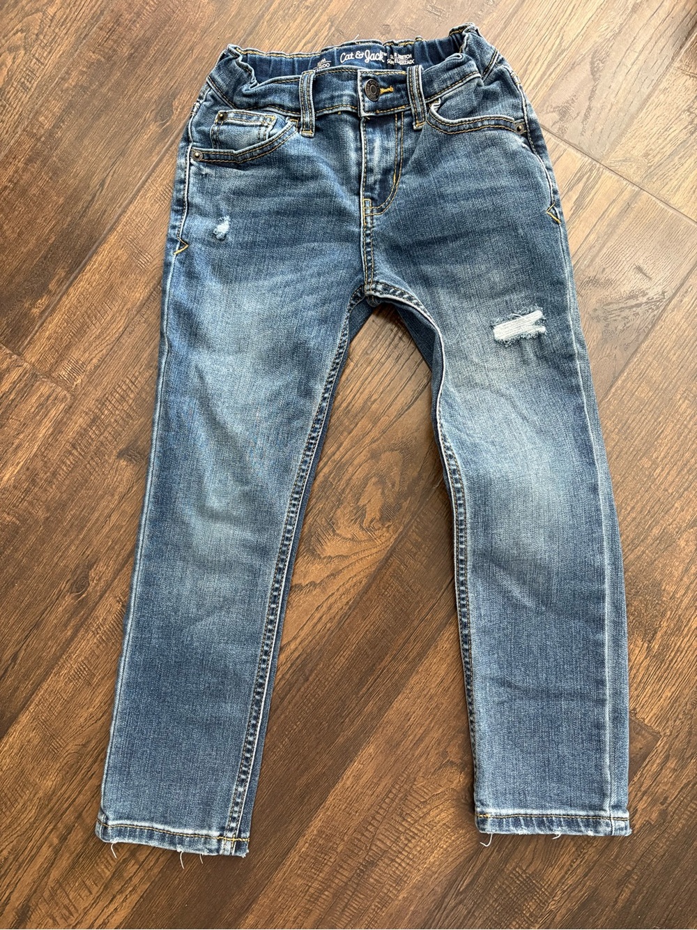 Cat & Jack Slim Distressed Blue Jeans
